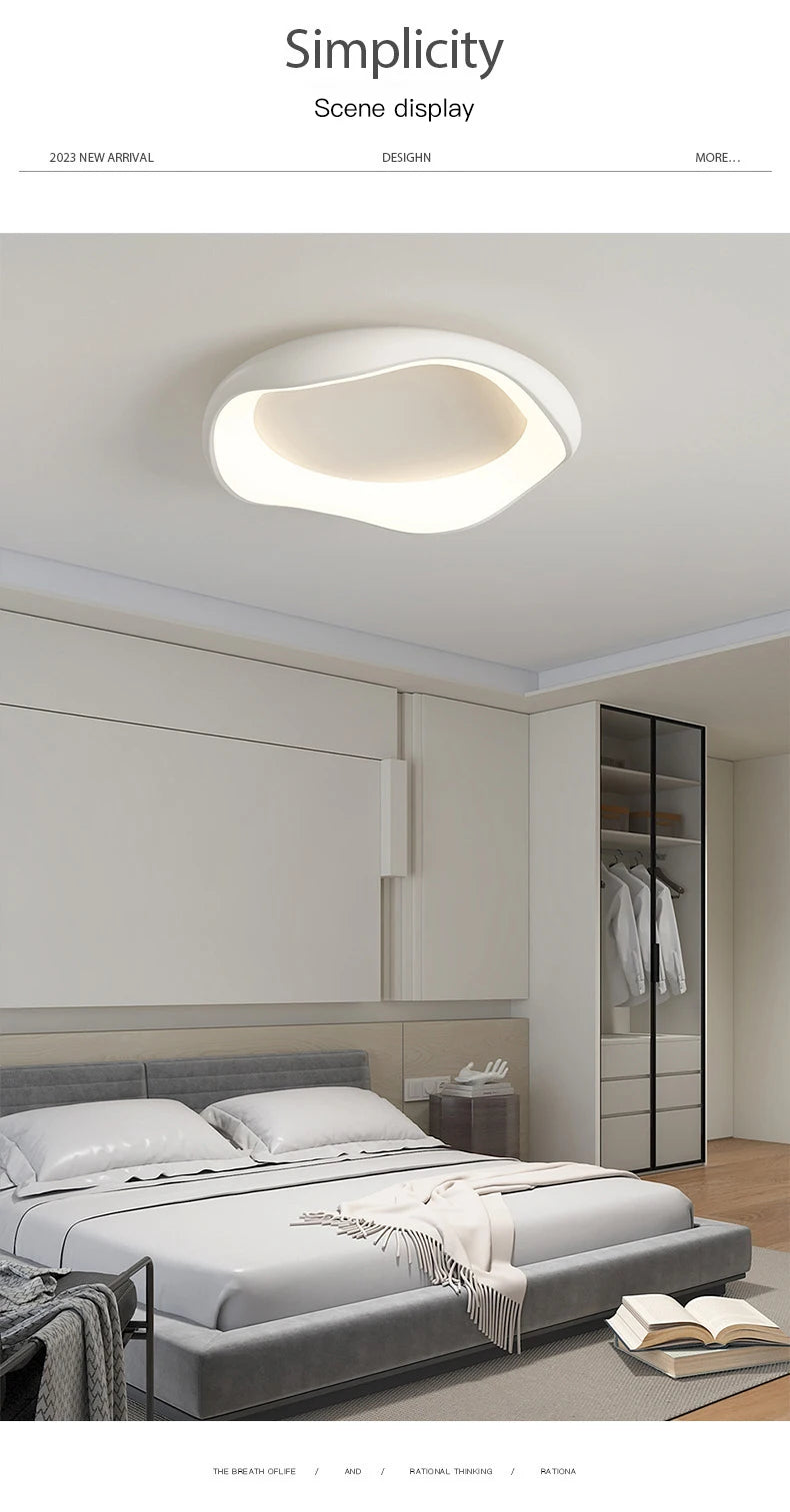 Minimalism Bedroom led Chandelier home Decor Smart light fixtures Modern Ceiling Lamp For Room Living dining Silver Black White