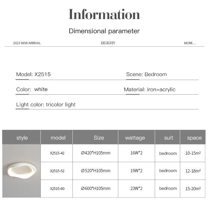 Minimalism Bedroom led Chandelier home Decor Smart light fixtures Modern Ceiling Lamp For Room Living dining Silver Black White