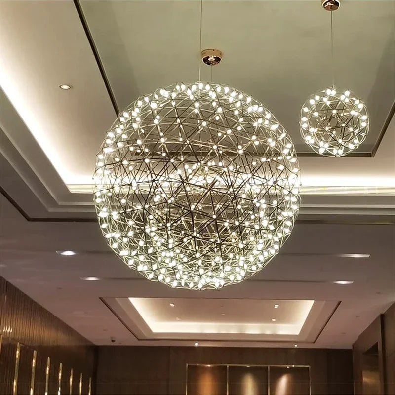 Modern Spark Ball Firework Stare Led Pendant Light Party Restaurant Decoration Ball Pendant Lamp For Living Room Light Fixture