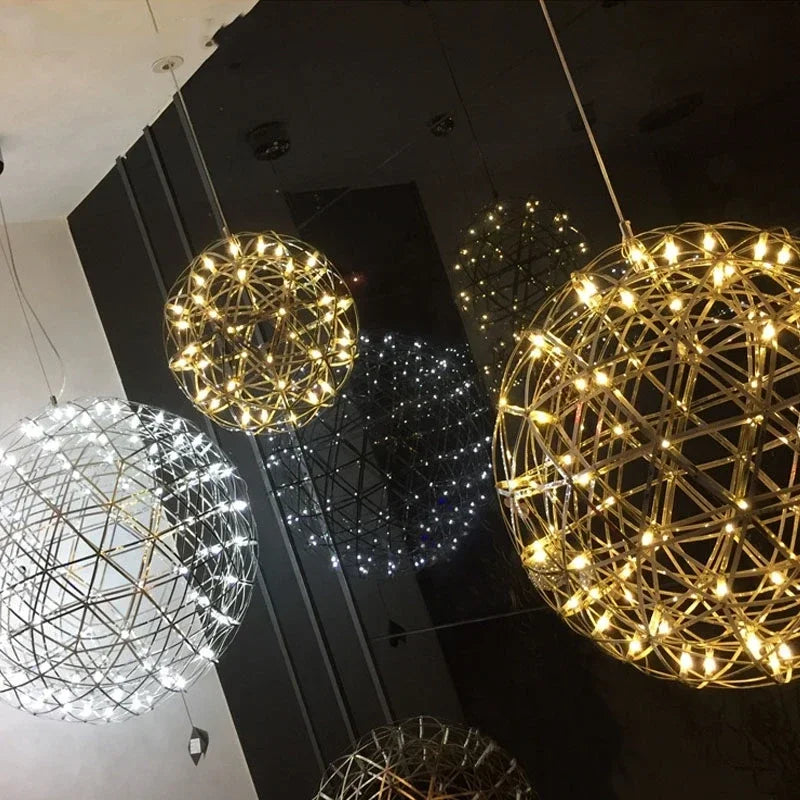 Modern Spark Ball Firework Stare Led Pendant Light Party Restaurant Decoration Ball Pendant Lamp For Living Room Light Fixture
