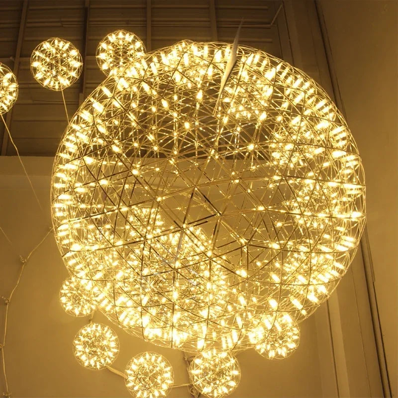Modern Spark Ball Firework Stare Led Pendant Light Party Restaurant Decoration Ball Pendant Lamp For Living Room Light Fixture