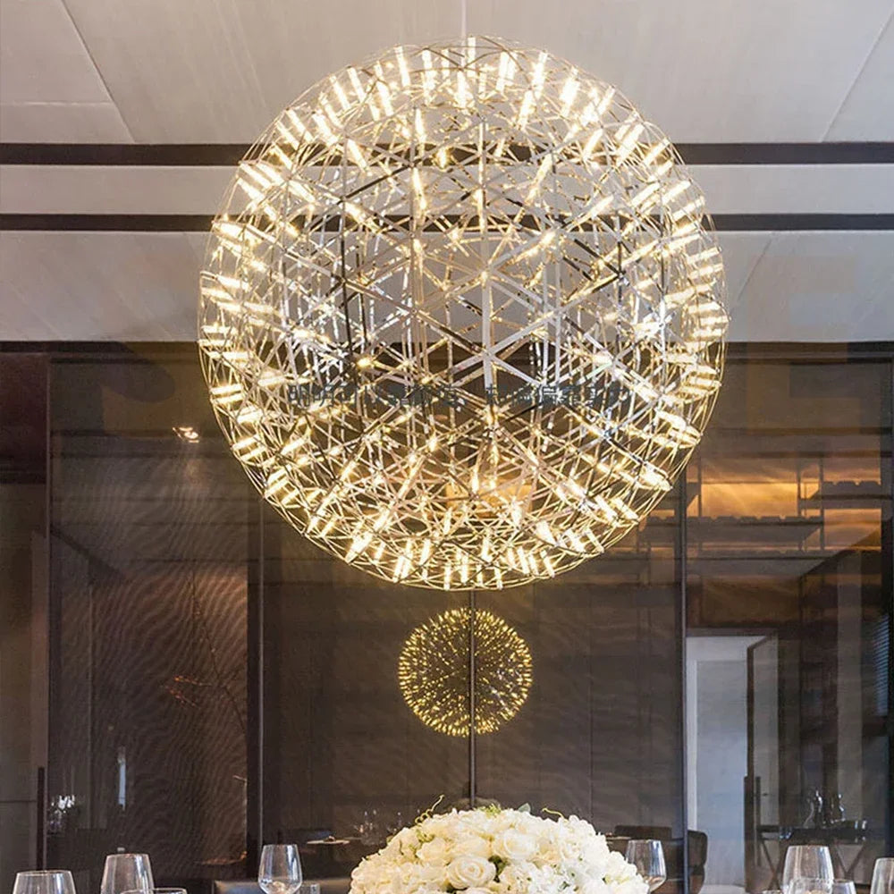 Modern Spark Ball Firework Stare Led Pendant Light Party Restaurant Decoration Ball Pendant Lamp For Living Room Light Fixture