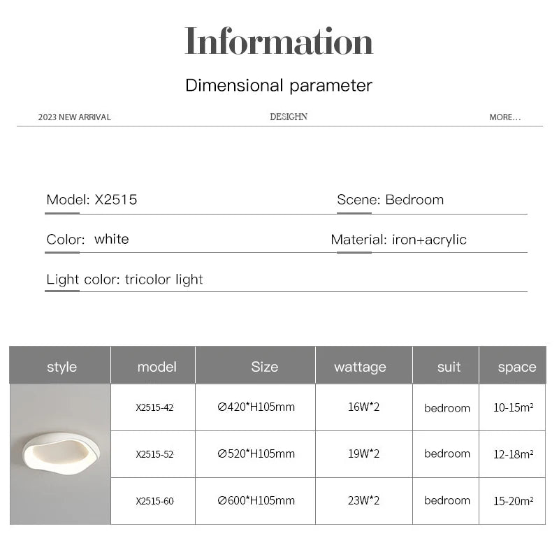 Minimalism Bedroom led Chandelier home Decor Smart light fixtures Modern Ceiling Lamp For Room Living dining Silver Black White