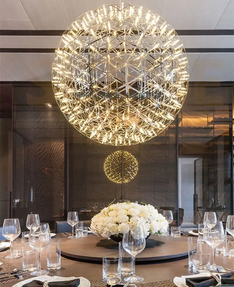 Modern Spark Ball Firework Stare Led Pendant Light Party Restaurant Decoration Ball Pendant Lamp For Living Room Light Fixture